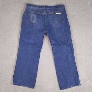 Vintage Calvin Klein Jeans Mens 37x26‎ Blue Denim Faded Worn Hemmed Designer